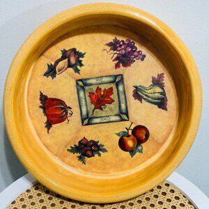 Russ Berrie & Co Holiday Serving Dish Stoneware Love Thanks Family Blessings